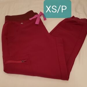 Used figs jogger scrub pants, XS/P Dark Magenta